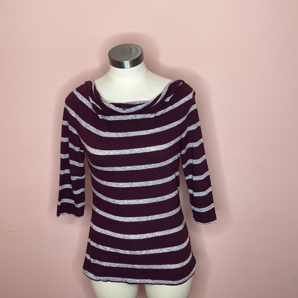 Banana Republic Purple and Gray Striped Shirt